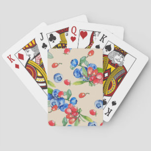 Goji, Heidelbeere: Aquarellbilder. Spielkarten