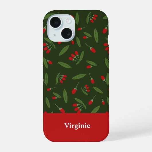 Goji Pattern iPhone 15 Hülle (Rückseite)