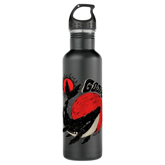 Gojira Whale Sun Moon Premium Edelstahlflasche (Vorderseite)