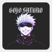 Gojo Saturo Anime Foam Boards Quadratischer Aufkleber (Vorderseite)
