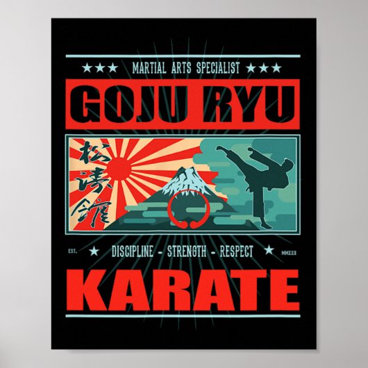 Goju Ryu Karate Kanji Poster (Vorne)