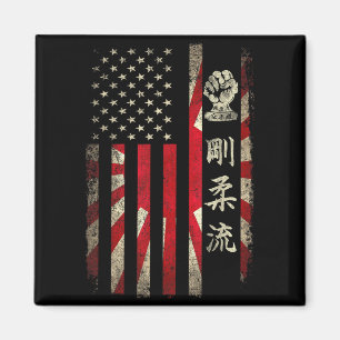 Goju Ryu Karate USA Amerikanisch Japanische Flagge Magnet