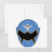Gokai Super Mega Blauer Helm Postkarte (Vorne/Hinten)