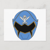 Gokai Super Mega Blauer Helm Postkarte (Vorderseite)