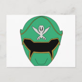 Gokai Super Mega Grüner Helm Postkarte (Vorderseite)