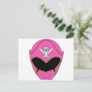 Gokai Super Mega Pink Helm Postkarte
