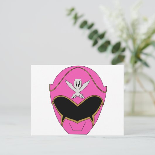 Gokai Super Mega Pink Helm Postkarte (Stehend Vorderseite)