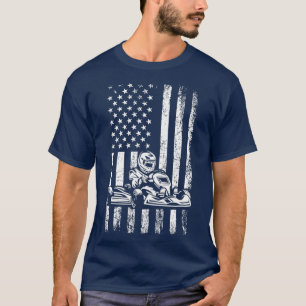 Gokart-amerikanische Flagge kart rennen Classic TS T-Shirt