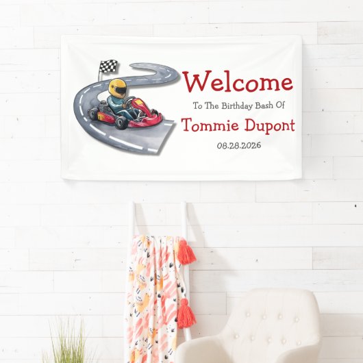 GoKart Birthday Bash Begrüßungszeichen Banner (Insitu)