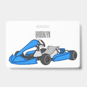 Gokart-Cartoon-Illustration Ausweis