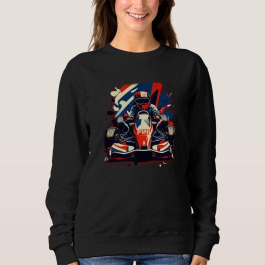 Gokart Rennen Sweatshirt (Vorderseite)