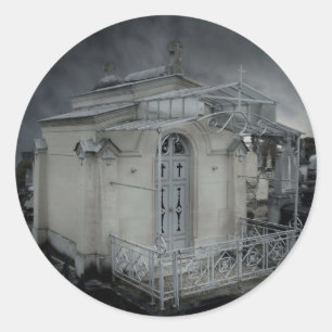 Goktische Friedhof-verzierte Krypta Runder Aufkleber