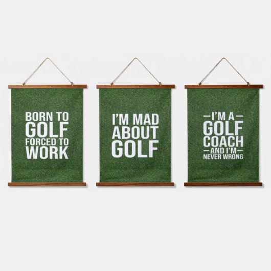 Gol Funny Quotes für Golfer Wandteppich Mit Holzrahmen (Dreifach)