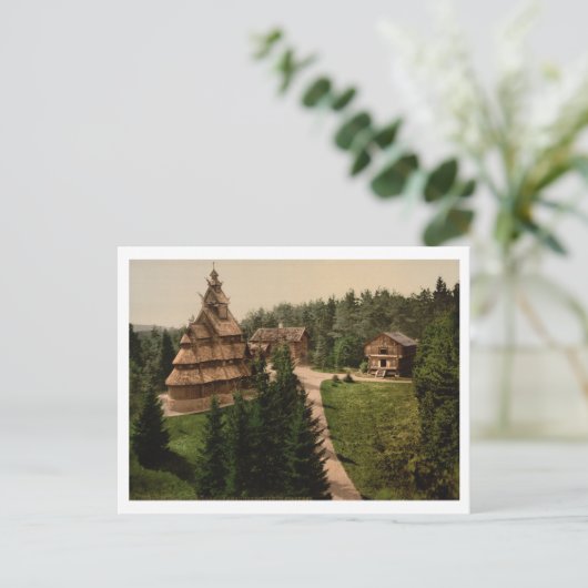 Gol Stave Church, Oslo, Norwegen Postkarte (Stehend Vorderseite)