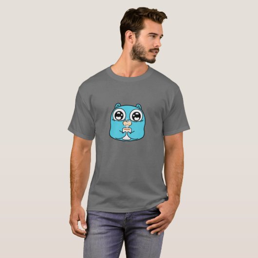 Golang Gopher: Coding and Coffee T-Shirt (Vorne ganz)