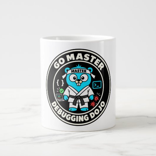 Golang Gopher, Go Sprachmaskottchen. Programmierun Jumbo-Tasse (Vorderseite)