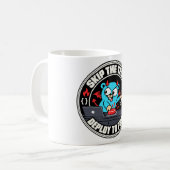 Golang Gopher Maskottchen Programmier-Dämon Kaffeetasse (Vorderseite Links)