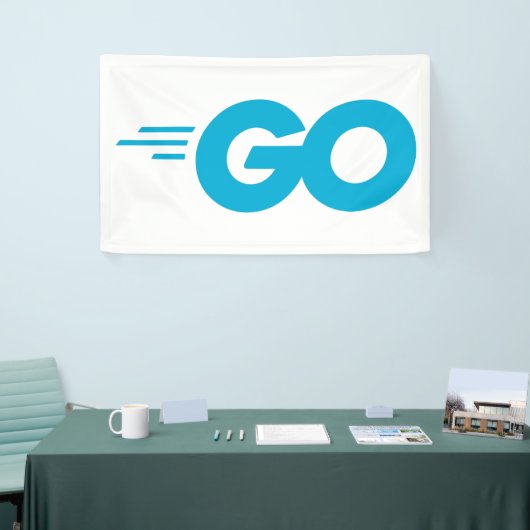 Golang-Logo (Go-Programmiersprache) Banner (Messeveranstaltung)