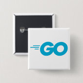 Golang-Logo (Go-Programmiersprache) Button (Vorne & Hinten)