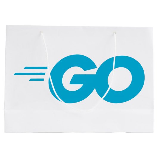 Golang-Logo (Go-Programmiersprache) Große Geschenktüte (Rückseite)