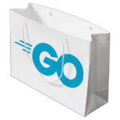 Golang-Logo (Go-Programmiersprache) Große Geschenktüte (Rückseite Schrägansicht)