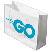 Golang-Logo (Go-Programmiersprache) Große Geschenktüte (Vorderseite Schrägansicht)