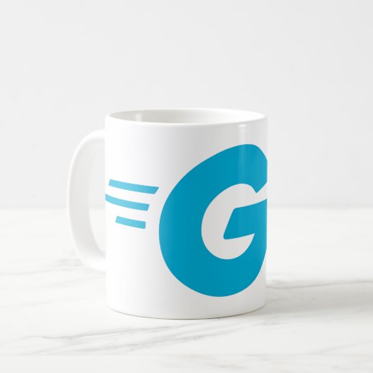 Golang-Logo (Go-Programmiersprache) Kaffeetasse (Vorderseite Links)