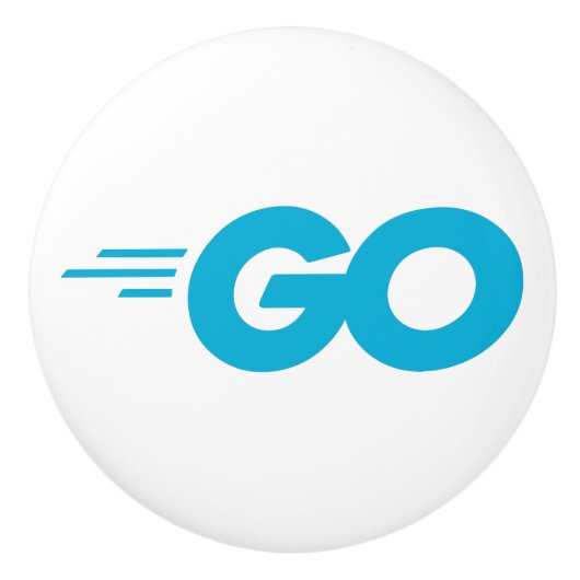 Golang-Logo (Go-Programmiersprache) Keramikknauf (Vorderseite)