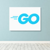 Golang-Logo (Go-Programmiersprache) Leinwanddruck (Insitu (Holzboden))
