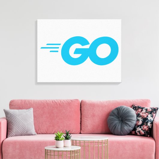 Golang-Logo (Go-Programmiersprache) Leinwanddruck (Insitu (Wohnzimmer))