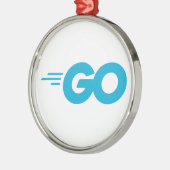 Golang-Logo (Go-Programmiersprache) Ornament Aus Metall (Links)