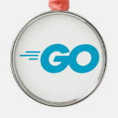 Golang-Logo (Go-Programmiersprache) Ornament Aus Metall (Vorne)