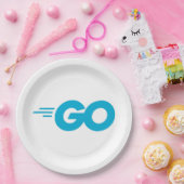 Golang-Logo (Go-Programmiersprache) Pappteller (Party)