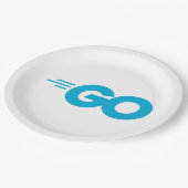 Golang-Logo (Go-Programmiersprache) Pappteller (Schrägansicht)