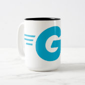 Golang-Logo (Go-Programmiersprache) Zweifarbige Tasse (Vorderseite Links)