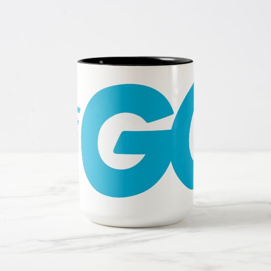 Golang-Logo (Go-Programmiersprache) Zweifarbige Tasse (Mittel)