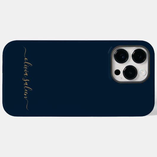 Golblau personalisiert Case-Mate iPhone hülle (Rückseite (Horizontal))