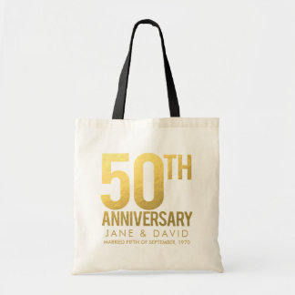 GOLD50. Hochzeits-Jahrestags-personalisiertes Tragetasche