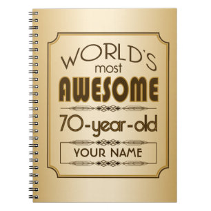Gold70. Geburtstags-Feier-Welt gut fabelhaft Notizblock
