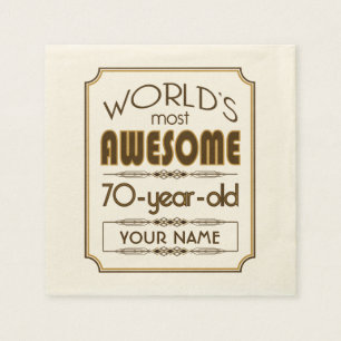 Gold70. Geburtstags-Feier-Welt gut fabelhaft Serviette