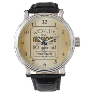 Gold80. Geburtstags-Feier-Welt gut fabelhaft Armbanduhr