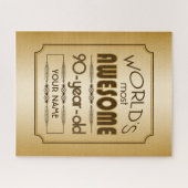 Gold90. Geburtstags-Feier-Welt gut fabelhaft Puzzle (Horizontal)