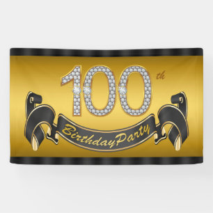 Gold 100. Geburtstagsparty Banner