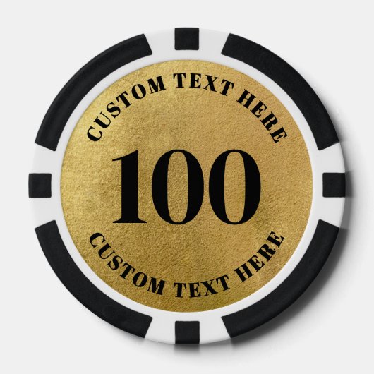 Gold 100 Numbered Pokerchips (Vorderseite)