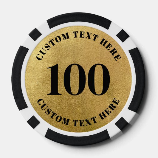 Gold 100 Numbered Pokerchips (Rückseite)