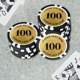 Gold 100 Nummeriert Pokerchips