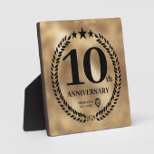 Gold 10-jähriges Firmenlogo Fotoplatte (Vorderseite)