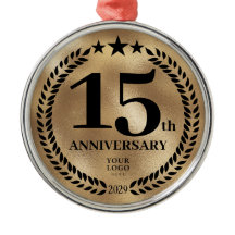 Gold 15-jähriges Firmenlogo Weihnachten