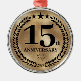 Gold 15-jähriges Firmenlogo Weihnachten Ornament Aus Metall