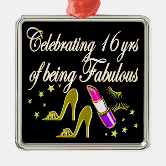 GOLD 16 & FABULOUS DIVA DESIGN ORNAMENT AUS METALL (Vorne)